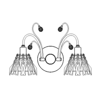 Vencha Lighting Lighting Asfour Crystal 2Lt Wall Light in Chrome or Gold Lights-For-You W-031-2L-GD