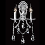 Vencha Lighting Lighting Asfour Crystal 2Lt Wall Light in Chrome or Gold Lights-For-You W-2013-2L-CH
