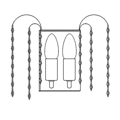 Vencha Lighting Lighting Asfour Crystal 2Lt Wall Light in Chrome or Gold Lights-For-You W-4718-2L-14-GD