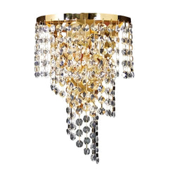 Vencha Lighting Lighting Asfour Crystal 2Lt Wall Light in Chrome or Gold Lights-For-You W-701-2L-14-GD