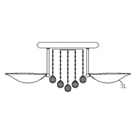 Vencha Lighting Lighting Asfour Crystal 3+3Lt Close to Ceiling (CTC) Light in Chrome or Gold Lights-For-You C-354-3-3L-CH