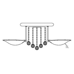 Vencha Lighting Lighting Asfour Crystal 3+3Lt Close to Ceiling (CTC) Light in Chrome or Gold Lights-For-You C-354-3-3L-CH