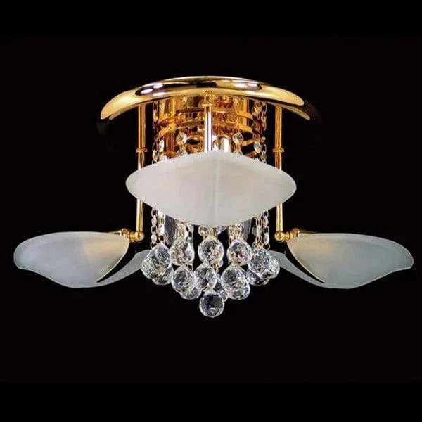Vencha Lighting Lighting Asfour Crystal 3+3Lt Close to Ceiling (CTC) Light in Chrome or Gold Lights-For-You C-354-3-3L-GD