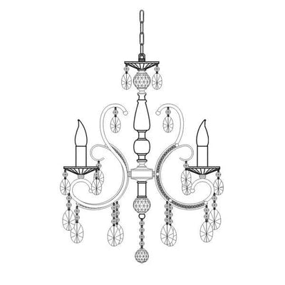 Vencha Lighting Lighting Asfour Crystal 3Lt Chandelier in Chrome or Gold Lights-For-You K-2013-18-3L-CH