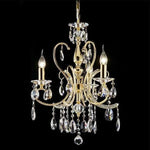 Vencha Lighting Lighting Asfour Crystal 3Lt Chandelier in Chrome or Gold Lights-For-You K-2013-18-3L-GD