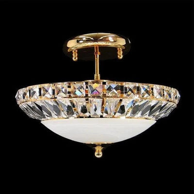 Vencha Lighting Lighting Asfour Crystal 3Lt Close to Ceiling (CTC) Light in Chrome or Gold Lights-For-You C-938-14-3L-GD