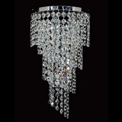 Vencha Lighting Lighting Asfour Crystal 3Lt Wall Light in Chrome or Gold Lights-For-You W-701-3L-14-CH