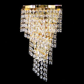Vencha Lighting Lighting Asfour Crystal 3Lt Wall Light in Chrome or Gold Lights-For-You W-701-3L-14-GD