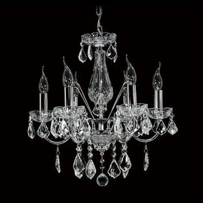 Vencha Lighting Lighting Asfour Crystal 6Lt Chandelier in Chrome, Gold or Black Lights-For-You K-5521-19-6L-911-CH