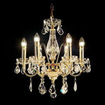 Vencha Lighting Lighting Asfour Crystal 6Lt Chandelier in Chrome, Gold or Black Lights-For-You K-5521-19-6L-911-GD