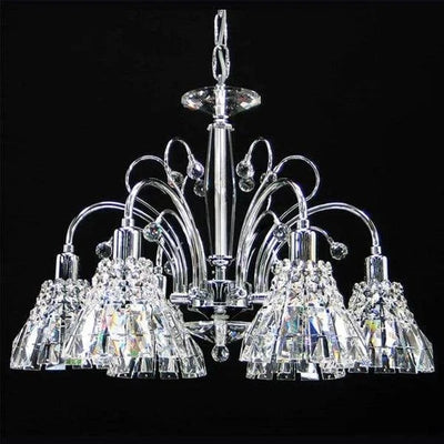 Vencha Lighting Lighting Asfour Crystal 6Lt Chandelier in Chrome or Gold Lights-For-You K-031-20-6L-CH