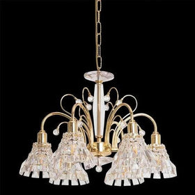 Vencha Lighting Lighting Asfour Crystal 6Lt Chandelier in Chrome or Gold Lights-For-You K-031-20-6L-GD