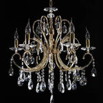 Vencha Lighting Lighting Asfour Crystal 6Lt Chandelier in Chrome or Gold Lights-For-You K-2013-24-6L-GD