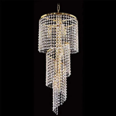 Vencha Lighting Lighting Asfour Crystal 6Lt Chandelier in Gold Lights-For-You K-701-12-GD
