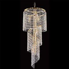 Vencha Lighting Lighting Asfour Crystal 6Lt Chandelier in Gold Lights-For-You K-701-12-GD