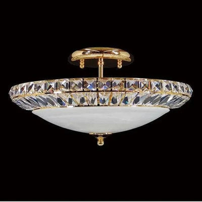 Vencha Lighting Lighting Asfour Crystal 6Lt Close to Ceiling (CTC) Light in Chrome or Gold Lights-For-You C-938-18-6L-GD