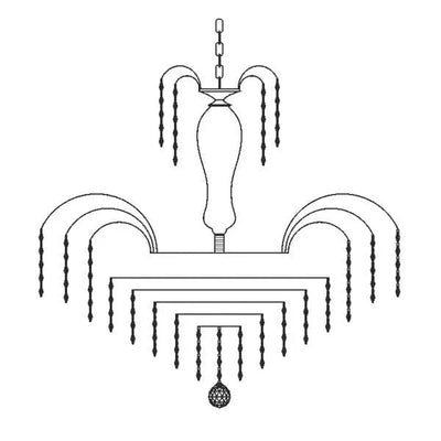 Vencha Lighting Lighting Asfour Crystal 7Lt Chandelier in Chrome or Gold Lights-For-You