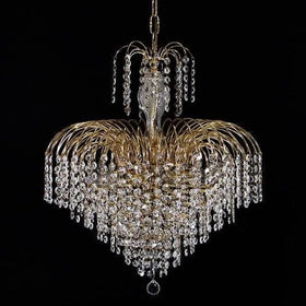 Vencha Lighting Lighting Asfour Crystal 7Lt Chandelier in Chrome or Gold Lights-For-You K-4718-19-14-CH