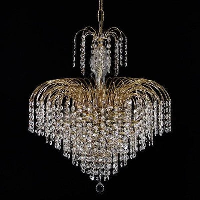 Vencha Lighting Lighting Asfour Crystal 7Lt Chandelier in Chrome or Gold Lights-For-You K-4718-19-14-CH