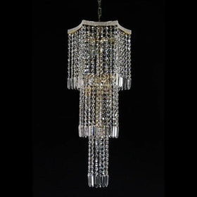 Vencha Lighting Lighting Asfour Crystal 7Lt Chandelier in Chrome or Gold Lights-For-You K-8081-14-GD