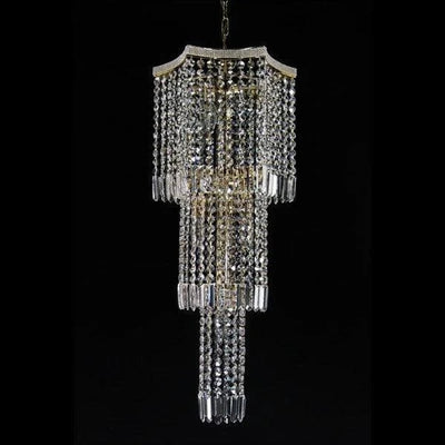 Vencha Lighting Lighting Asfour Crystal 7Lt Chandelier in Chrome or Gold Lights-For-You K-8081-14-GD
