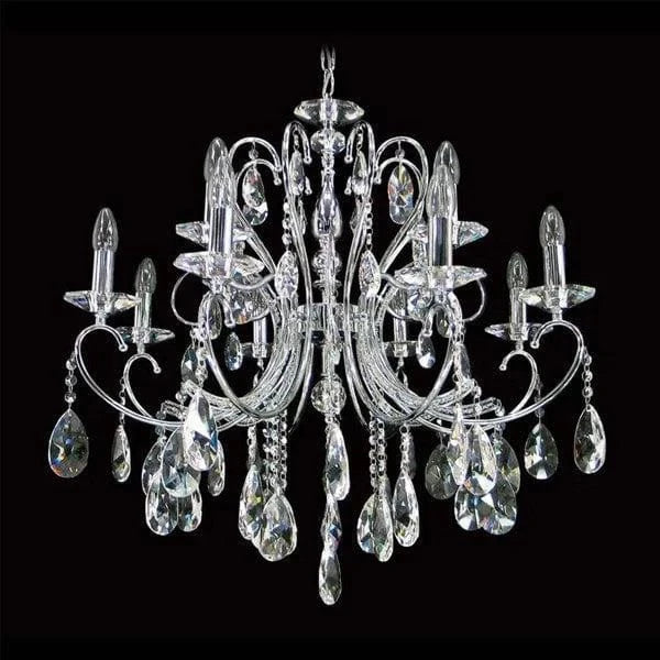 Vencha Lighting Lighting Asfour Crystal 8+4L Chandelier in Chrome or Gold Lights-For-You K-2013-30-8-4L-CH