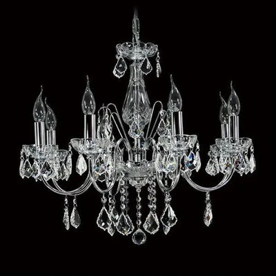 Vencha Lighting Lighting Asfour Crystal 8Lt Chandelier in Chrome, Gold or Black Lights-For-You K-5521-26-8L-911-CH