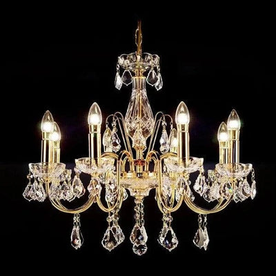 Vencha Lighting Lighting Asfour Crystal 8Lt Chandelier in Chrome, Gold or Black Lights-For-You K-5521-26-8L-911-GD