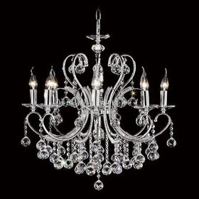 Vencha Lighting Lighting Asfour Crystal 8Lt Chandelier in Chrome or Gold Lights-For-You K-2013-26-8L-CH