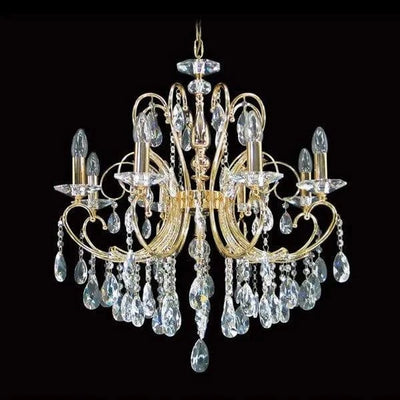 Vencha Lighting Lighting Asfour Crystal 8Lt Chandelier in Chrome or Gold Lights-For-You K-2013-26-8L-GD