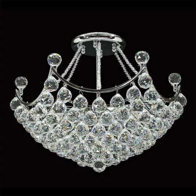 Vencha Lighting Lighting Asfour Crystal 8Lt Close to Ceiling (CTC) Light in Chrome or Gold Lights-For-You C-2006-21-CH