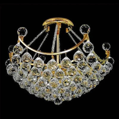Vencha Lighting Lighting Asfour Crystal 8Lt Close to Ceiling (CTC) Light in Chrome or Gold Lights-For-You C-2006-21-GD