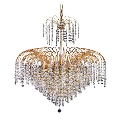 Vencha Lighting Lighting Asfour Crystal 9Lt Chandelier in Gold Lights-For-You K-4718-22-14-GD