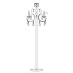 Vencha Lighting Lighting Asfour Crystal Floor Lamp 3Lt in Gold or Chrome Lights-For-You ST-2013-3L-CH