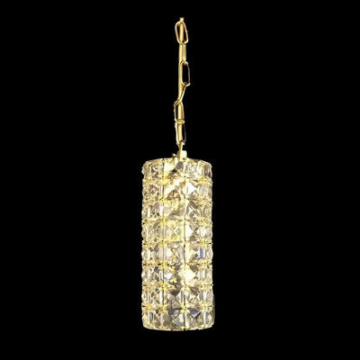 Vencha Lighting Lighting Asfour Crystal Pendant Light in Chrome or Gold Lights-For-You C-22-5-1L-GD