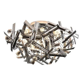 Vencha Lighting Lighting Brazza Close to Ceiling Light 12Lt in Black/Chrome or Gold Lights-For-You 5510260-BKCH