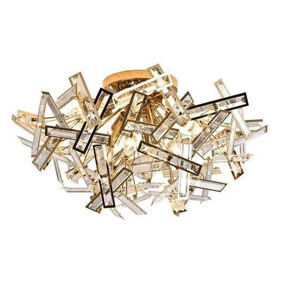 Vencha Lighting Lighting Brazza Close to Ceiling Light 12Lt in Black/Chrome or Gold Lights-For-You 5510260-GD