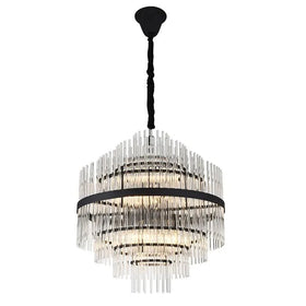 Vencha Lighting Lighting Chloe Glass Pendant Light 13Lt in Black, Gold Lights-For-You 5510250