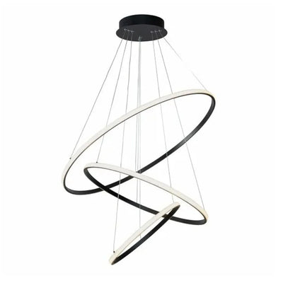Vencha Lighting Lighting Crown 3 Ring Pendant Light 3000k/5000k in Black, Chrome or Gold Lights-For-You 5510123-BK-3K