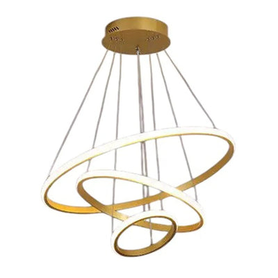 Vencha Lighting Lighting Crown 3 Ring Pendant Light 3000k/5000k in Black, Chrome or Gold Lights-For-You 5510123-GD-3K