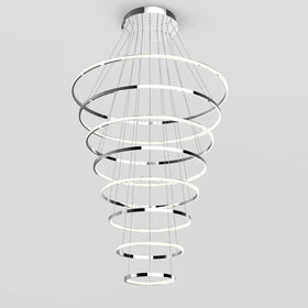 Vencha Lighting Lighting Crown 8 Ring Pendant Light 3000k/5000k in Black, Chrome or Gold Lights-For-You 5510128-CH-5K