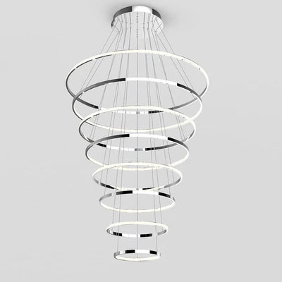 Vencha Lighting Lighting Crown 8 Ring Pendant Light 3000k/5000k in Black, Chrome or Gold Lights-For-You 5510128-CH-5K