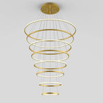 Vencha Lighting Lighting Crown 8 Ring Pendant Light 3000k/5000k in Black, Chrome or Gold Lights-For-You 5510128-GD-3K