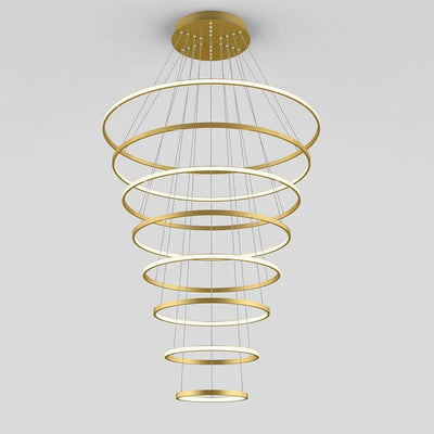 Vencha Lighting Lighting Crown 8 Ring Pendant Light 3000k/5000k in Black, Chrome or Gold Lights-For-You 5510128-GD-3K