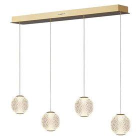 Vencha Lighting Lighting Langdon Bar LED Pendant Light 4Lt 24w Gold, Black Lights-For-You 5510184-GD-3K