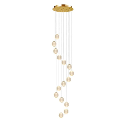 Vencha Lighting Lighting Langdon LED Pendant Light 15Lt 90w Gold, Black Lights-For-You 5510195-GD-3K
