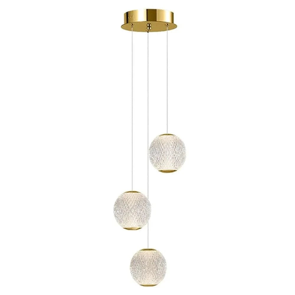 Vencha Lighting Lighting Langdon LED Pendant Light 3Lt 18w Gold, Black Lights-For-You 5510183-GD-3K