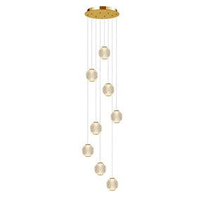 Vencha Lighting Lighting Langdon LED Pendant Light 8Lt 48w Gold, Black Lights-For-You 5510188-GD-3K