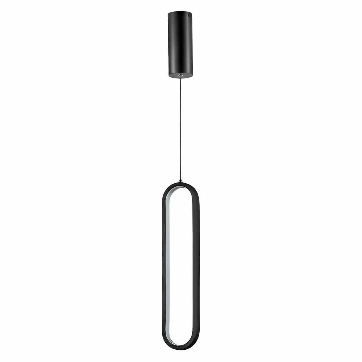 Vencha Lighting Lighting Oval Pendant Light in Black or Gold Lights-For-You 5510130-BLK-3K