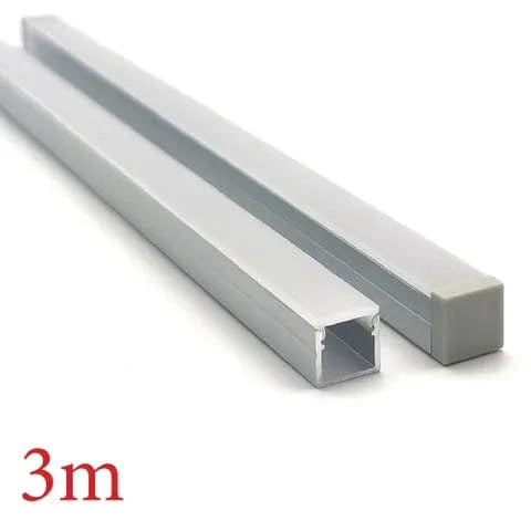 Vencha Lighting Lighting VC1010E Square Aluminium Profile with Diffuser - 3m Lights-For-You 5536001-3M